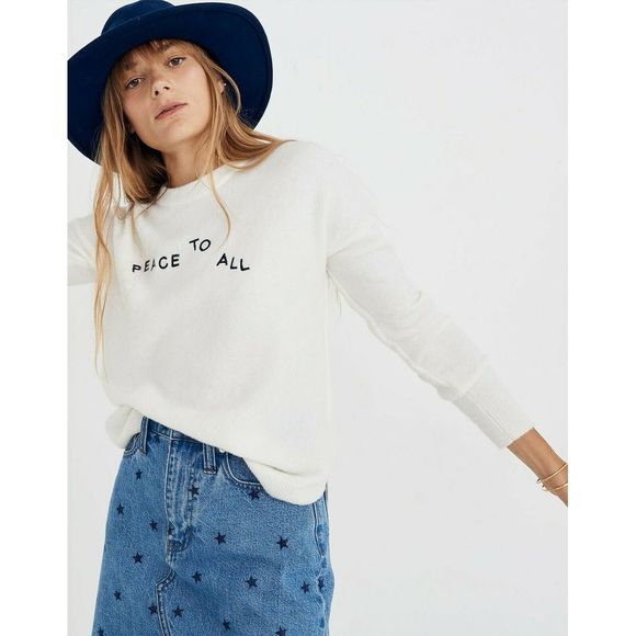 Madewell Sweaters - Madewell Peace to All Westlake Pullover Sweater L